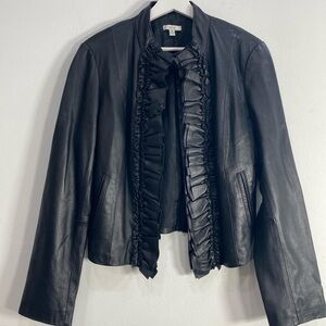 Vtg Cache Leather Jacket Soft Buttery Leather Medium Retail $258